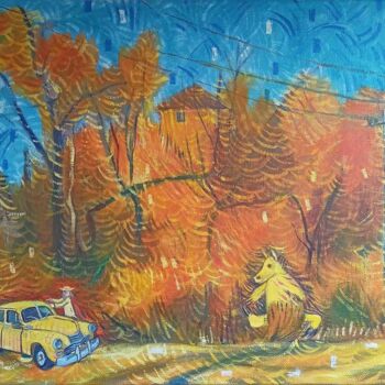 Painting titled "Autumn Fairy tale" by Svetlana Chunikhina, Original Artwork, Oil Mounted on Wood Stretcher frame