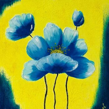Pintura titulada "Oil painting: Blue…" por Svetlana Dorokhina, Obra de arte original, Oleo Montado en Bastidor de camilla de…