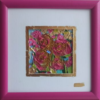 Malerei mit dem Titel "Roses Painting, Flo…" von Svetlana Sindere, Original-Kunstwerk, Öl Auf Karton montiert