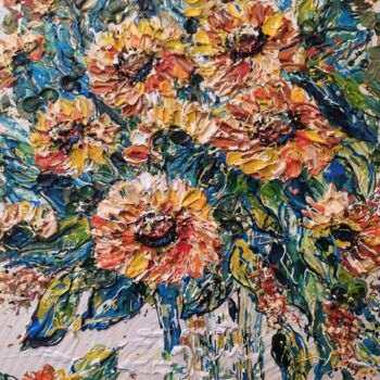 Malerei mit dem Titel "Bouquet of sunflowe…" von Svetlana Pyzurenko, Original-Kunstwerk, Acryl