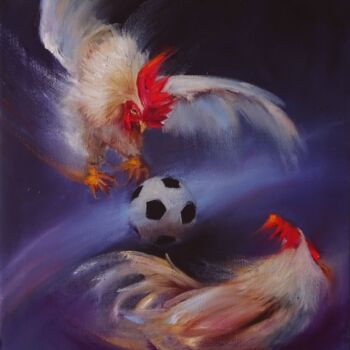 제목이 "Петухи и футбол"인 미술작품 Svetlana Razumova로, 원작, 기름