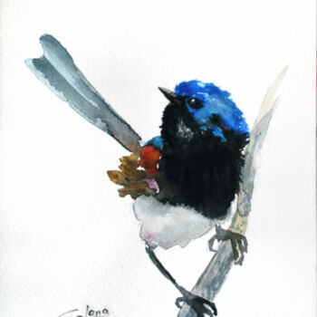 Painting titled "BIRD I" by Svetlana Samovarova (SA.LANA), Original Artwork, Watercolor