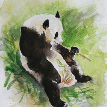 Malerei mit dem Titel "Panda II" von Svetlana Samovarova (SA.LANA), Original-Kunstwerk, Aquarell