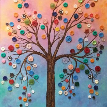 Картина под названием "Money Tree." - Svetlana Samsonova, Подлинное произведение искусства, Коллажи