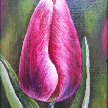 Ζωγραφική με τίτλο "Tulip. (2)." από Svetlana Samsonova, Αυθεντικά έργα τέχνης, Λάδι