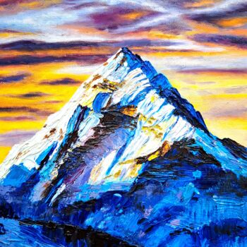 Drawing titled "Mountain top." by Svetlana Samsonova, Original Artwork, Oil