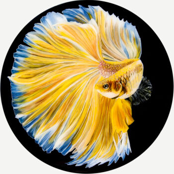 Painting titled "Goldfish" by Svetlana Saratova, Original Artwork, Acrylic