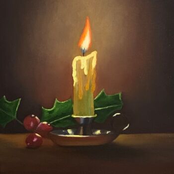 Pintura intitulada "Candle flame" por Svetlana Stovba, Obras de arte originais, Óleo