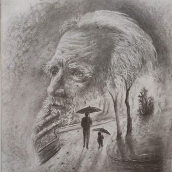 Σχέδιο με τίτλο "Reflection" από Светлана Григорович, Αυθεντικά έργα τέχνης, Μολύβι Τοποθετήθηκε στο Άλλος άκαμπτος πίνακας