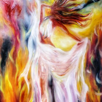 Painting titled "Love in fire" by Svetlana Sklyar, Original Artwork, Oil