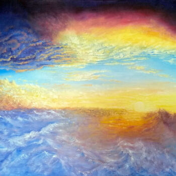 Painting titled "Sky" by Svitlana Bulichenko, Original Artwork, Oil