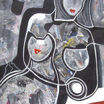 Pintura titulada "Qu'est ce qu'elle l…" por Sylvie Oliveri, Obra de arte original, Acrílico