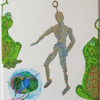 제목이 "N°5) Robot après to…"인 미술작품 Sylvain Zabeth로, 원작, 아크릴 나무 들것 프레임에 장착됨