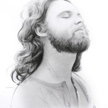 Drawing titled "Jim morisson" by Sylvain Puech, Original Artwork, Graphite