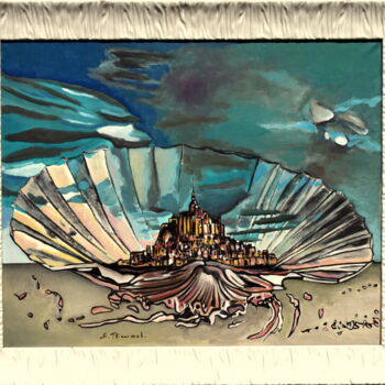 제목이 "La Coquille"인 미술작품 Sylvain Thieurmel로, 원작, 기름 나무 들것 프레임에 장착됨