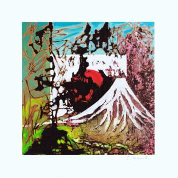 Impressões e gravuras intitulada "Mont Fuji 1" por Sylvain Thieurmel, Obras de arte originais, Tinta