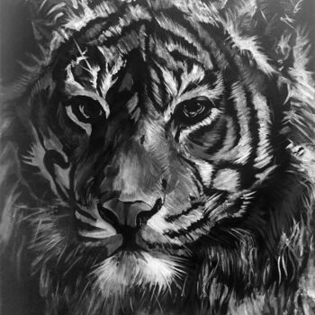 Pittura intitolato "Tigre" da Sylvère Dusong, Opera d'arte originale, Acrilico