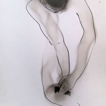 「Nu」というタイトルの描画 Sylvia Baldevaによって, オリジナルのアートワーク, 鉛筆