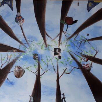 Schilderij getiteld "Ascension" door Sylvie Berger, Origineel Kunstwerk, Acryl