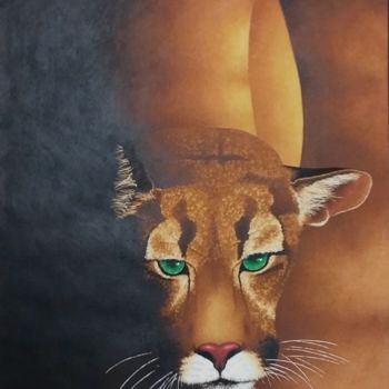 제목이 "Le Puma"인 미술작품 Sylvie Cappe로, 원작, 수채화