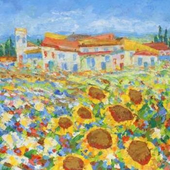 Peinture intitulée "Rêve de Provence" par Sylvie Gagnon, Œuvre d'art originale, Huile