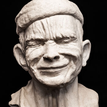 Sculptuur getiteld "L'homme qui rit" door Sylvie Janssen, Origineel Kunstwerk, Terra cotta