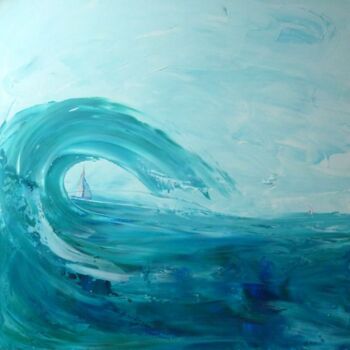 Peinture intitulée "La vague" par Sylvie Mallet, Œuvre d'art originale, Acrylique
