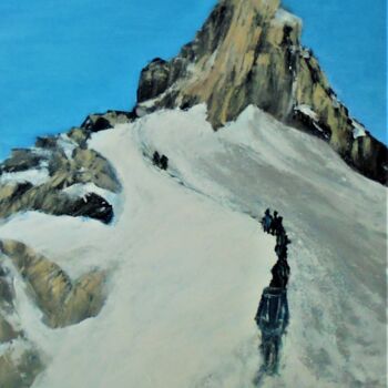 Painting titled "montée à l'Aiguille…" by Sylvie Pinon, Original Artwork, Acrylic Mounted on Wood Stretcher frame