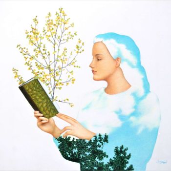 Disegno intitolato "Exlibris" da Sylvie Talon, Opera d'arte originale, Matita