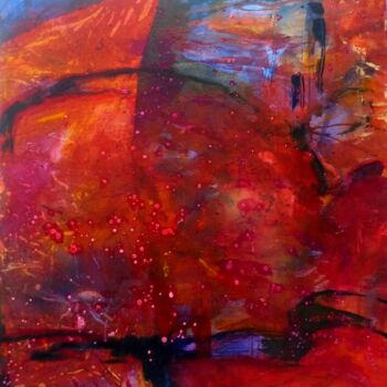 Painting titled ""Incendies" n°2" by Sylvie Touzery, Original Artwork, Acrylic