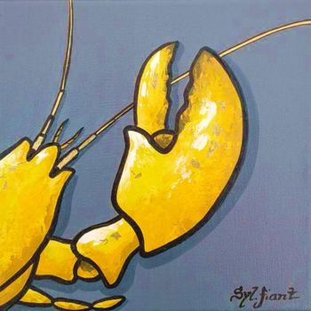 Painting titled "La pince jaune" by Sylvie Fiant, Original Artwork, Acrylic