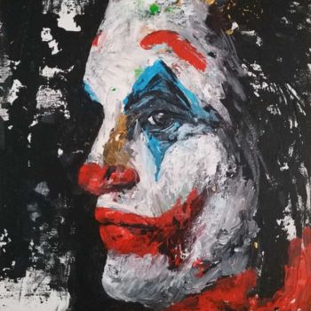 Peinture intitulée "Joker" par Sylvie Lescan, Œuvre d'art originale, Acrylique Monté sur Carton