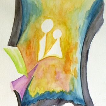 Painting titled "Vision" by Sylvie Prette, Original Artwork, Watercolor