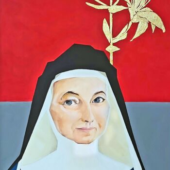 Painting titled "St. Catherine of Si…" by Sylwia Wenska, Original Artwork, Acrylic Mounted on Wood Stretcher frame