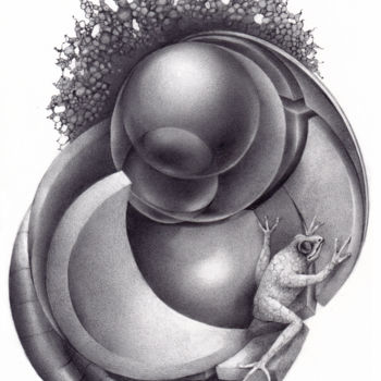 Drawing titled "Going in circles" by Symona Colina, Original Artwork, Graphite