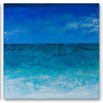 Painting titled "Sea triptych" by Szilvia Banki, Original Artwork, Acrylic Mounted on Wood Stretcher frame