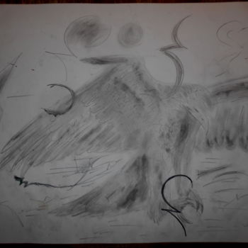 Dessin intitulée "the eagle" par Tom Schrijver, Œuvre d'art originale, Crayon
