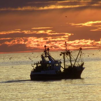 Photography titled "fishing boat" by Tom Schrijver, Original Artwork, Digital Photography