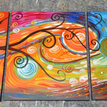 Painting titled "Tableau triptyque c…" by Tableaux-Online, Original Artwork