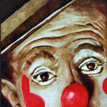 Painting titled "Regard d'un clown" by Valérie Voinchet, Original Artwork