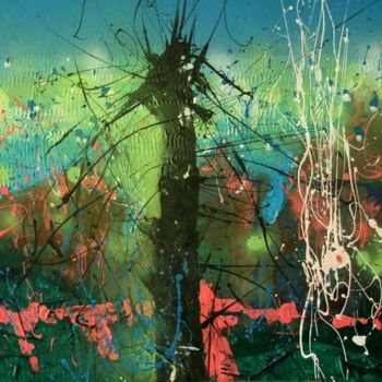 Pittura intitolato "The cycle of grass 1" da Tadeusz Iwańczuk, Opera d'arte originale, Olio