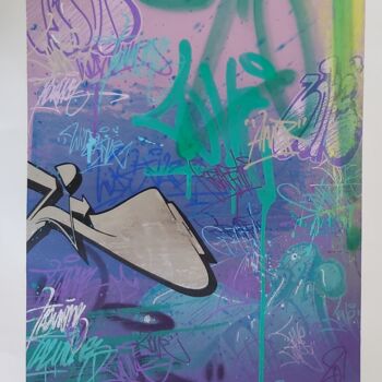 Malerei mit dem Titel "Graffitilove" von Talu, Original-Kunstwerk, Sprühfarbe