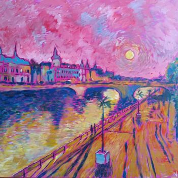 Pintura titulada "La vie en rose" por Tam Nightingale, Obra de arte original, Acrílico Montado en Bastidor de camilla de mad…