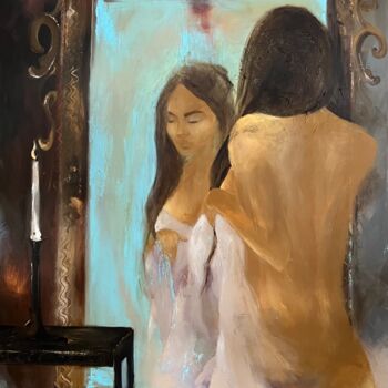 Schilderij getiteld "Désirée’s Mirror" door Tamara Andjus, Origineel Kunstwerk, Acryl