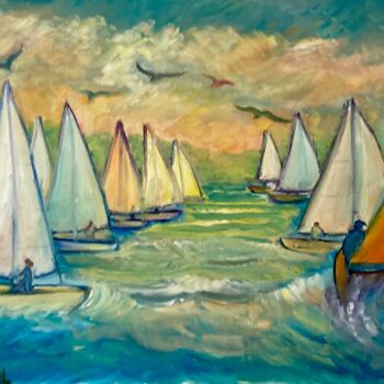 Pintura titulada "Regatta" por Tamara Michel, Obra de arte original, Oleo