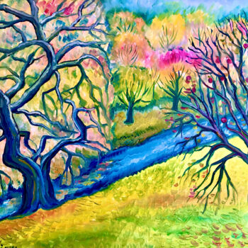 제목이 "Herbst"인 미술작품 Tamara Michel로, 원작, 기름 나무 들것 프레임에 장착됨