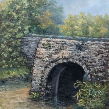 「Old bridge」というタイトルの絵画 Tamara Rozinskayによって, オリジナルのアートワーク, オイル