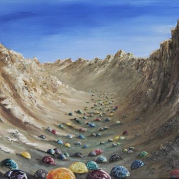 Painting titled "Valley of the Balls" by Tammy Gauthreaux, Original Artwork, Oil