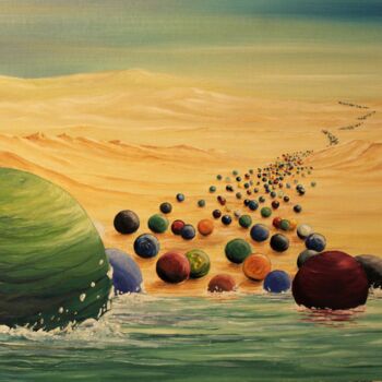 Painting titled "Balls on a roll" by Tammy Gauthreaux, Original Artwork, Oil