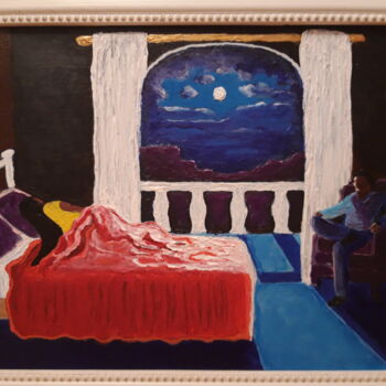 Pintura intitulada "Gardien de ses nuits" por Jean Farré, Obras de arte originais, Acrílico